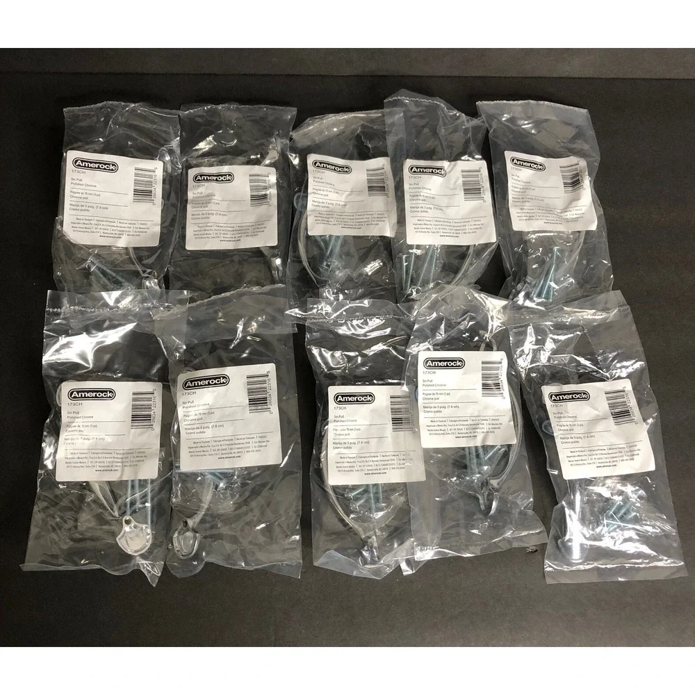 AMEROCK 3in Chrome Drawer Pull 10 Pack 173CH Center Grip NEW